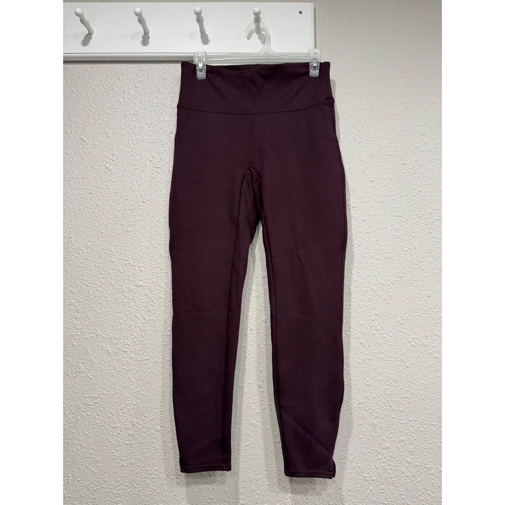 Spanx Perfect Black Pant Slim Ankle Burgundy Wine High Waist Ponte 20262R Medium